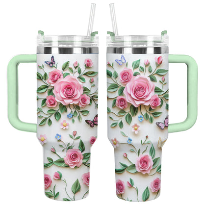 Shineful Tumbler Gorgeous Quilling Roses