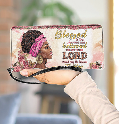 Glänzende Leder Clutch mit Trageriemen und Riemen Schwarz Ballad für Damen