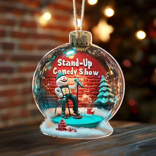 Glänzendes 2D-Ornament aus Acryl – Packrabatt Schneemann Stand-Up-Comedy-Show 