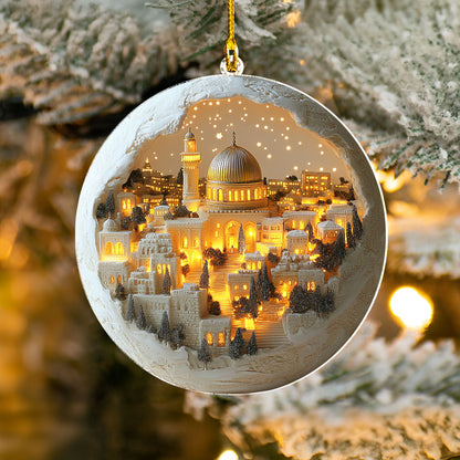 Shineful 2D Acrylic Ornament - Jerusalem’s Golden Glow