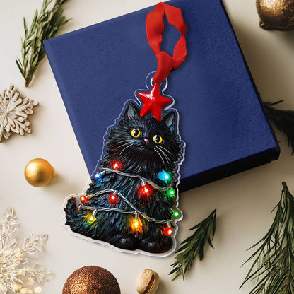 Shineful 2D Acrylic Ornament Feline Christmas