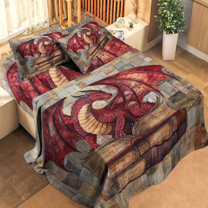 Shineful 4-Piece Bed Sheet Set Noble Dragon Books