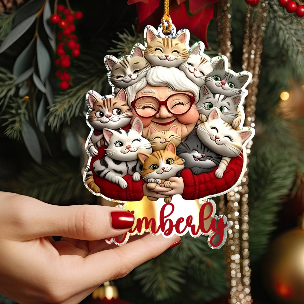 Shineful Personalized 2D Acrylic Ornament Catmom