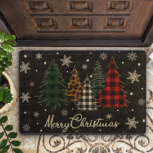 Shineful Ultra-Thin Non Skid Floor Mat, Kitchen Rugs Christmas Eve Forest