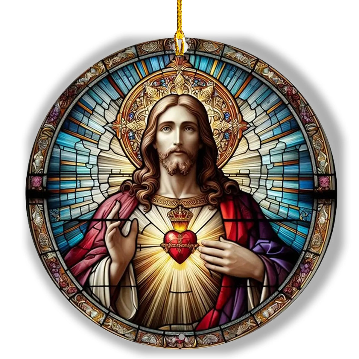 Glänzendes 2D Acrylornament Heiliges Herz Jesus