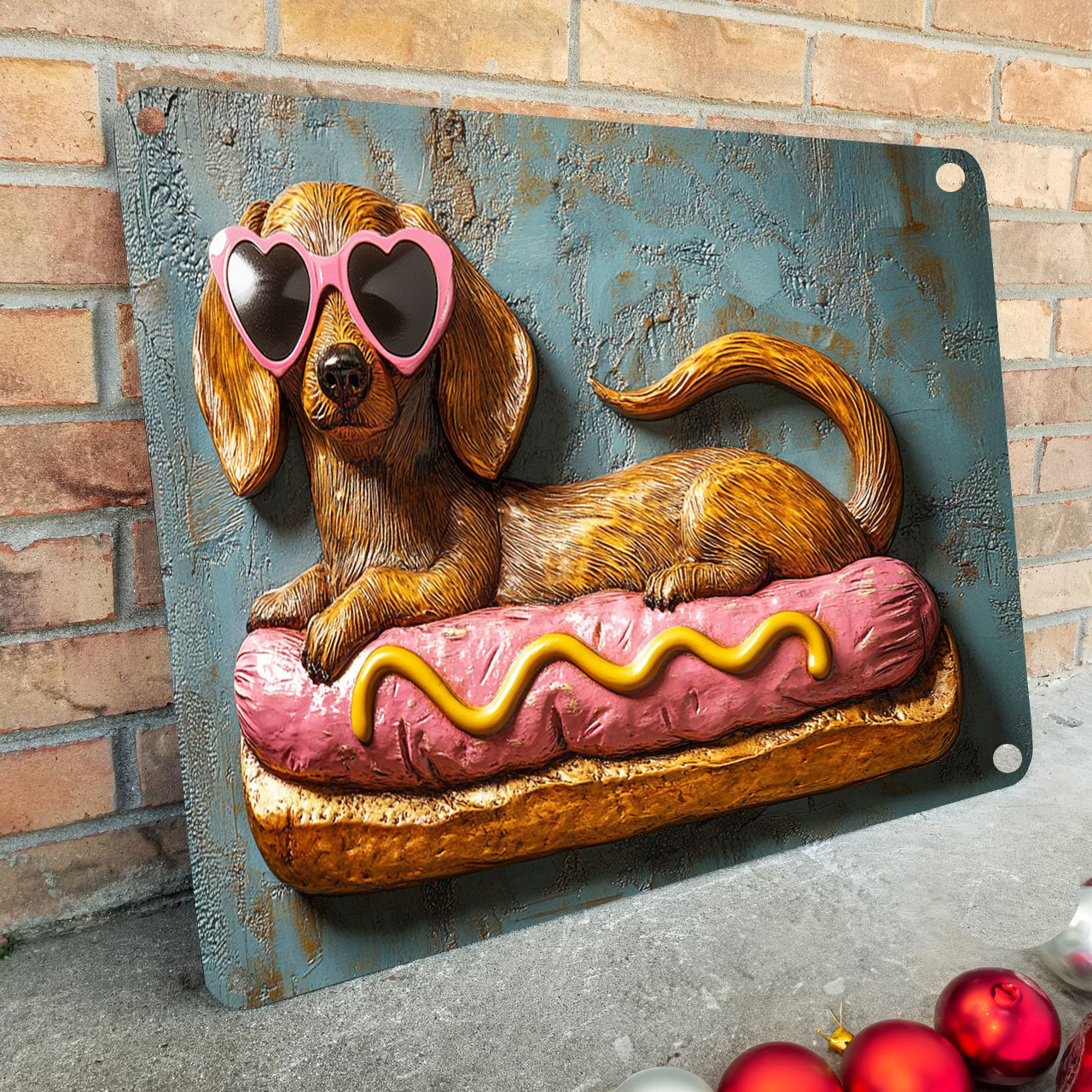 Shineful 2D Metal Sign Sizzling Hot Dog Fun