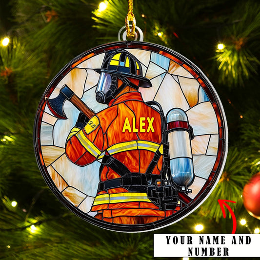 Shineful Acrylic Ornament Personalized  Firefighter's Holiday Cheer