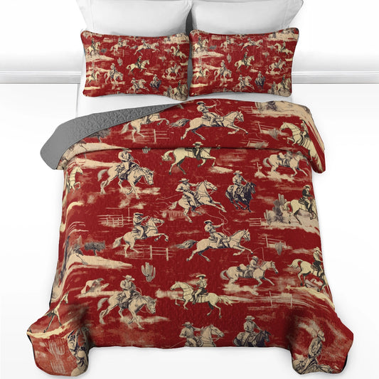 Shineful All Season Quilt 3-Piece Set - Wild West Cowboy