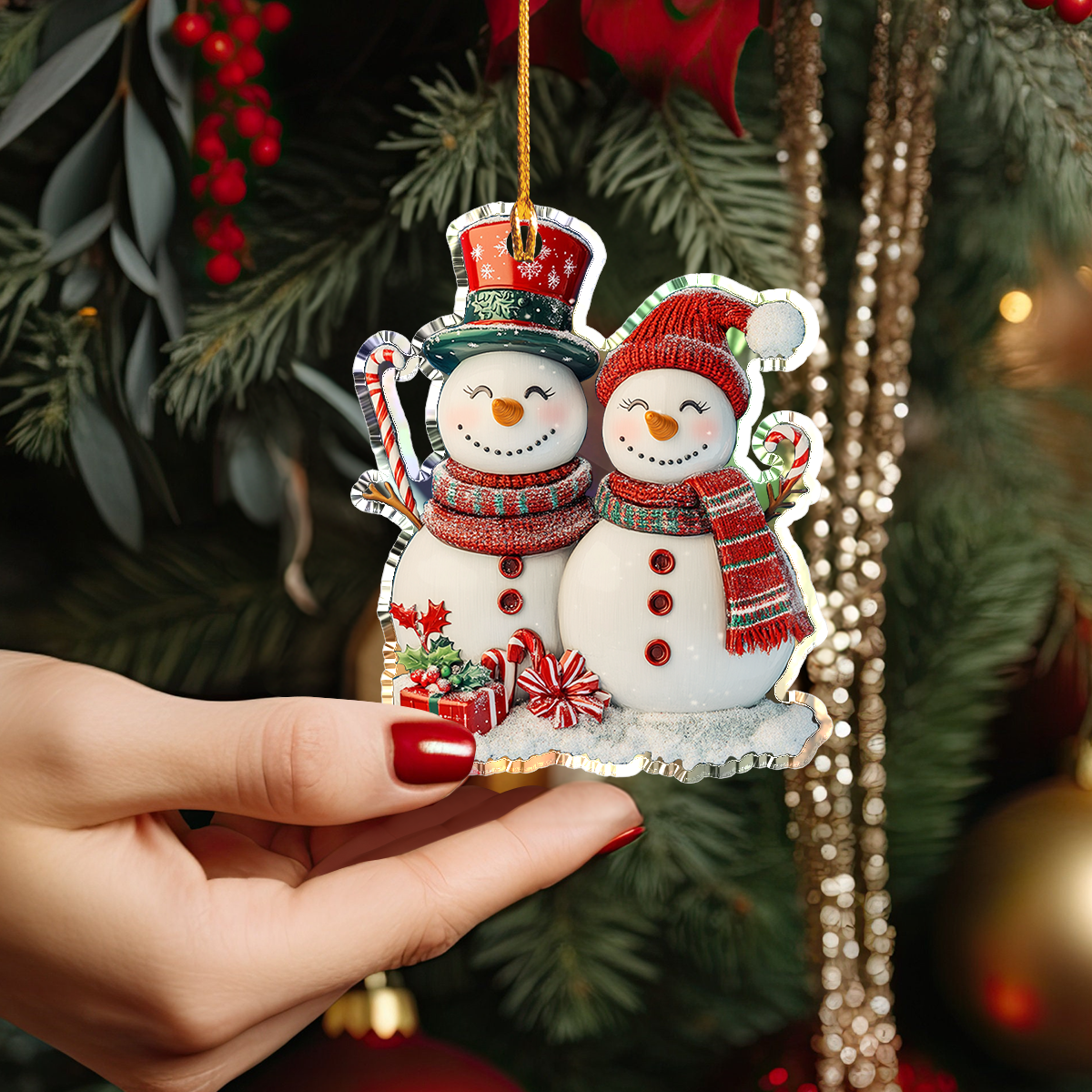 Shineful 2D Acrylic Ornament Happy Snowman Christmas