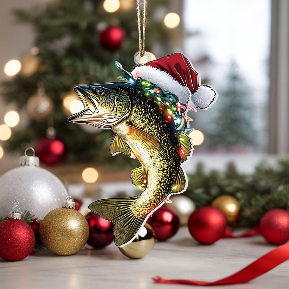 Shineful 2D Acrylic Ornament Christmas Fishing