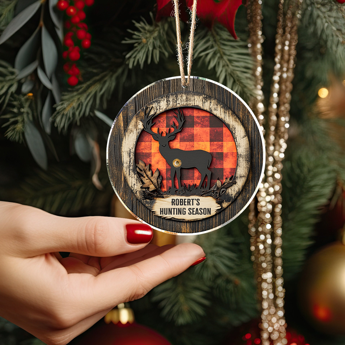 Shineful Personalized 2D Acrylic Ornament Deer Hunting Season