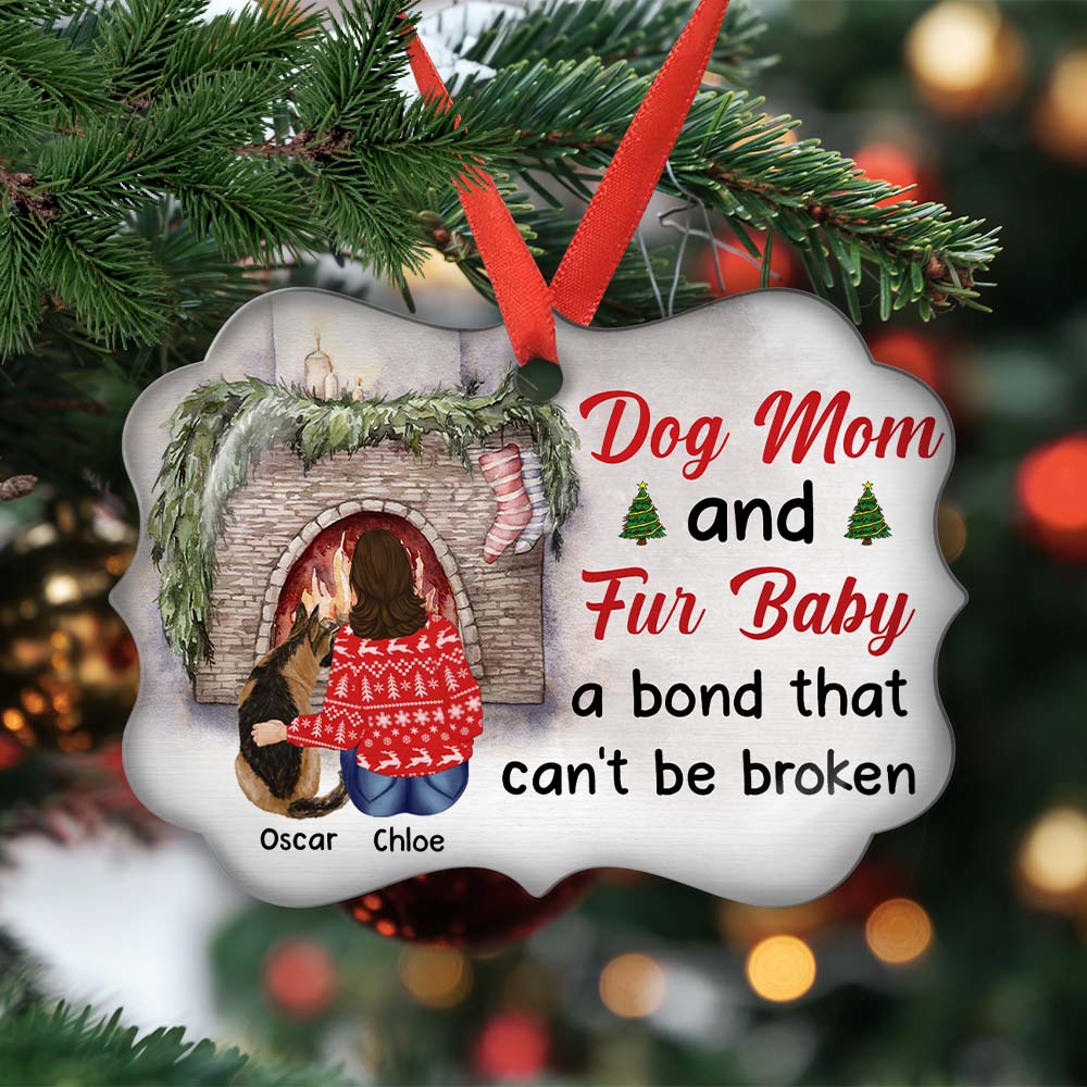 Dog Mom & Fur Baby - Personalized Custom Aluminium Ornament