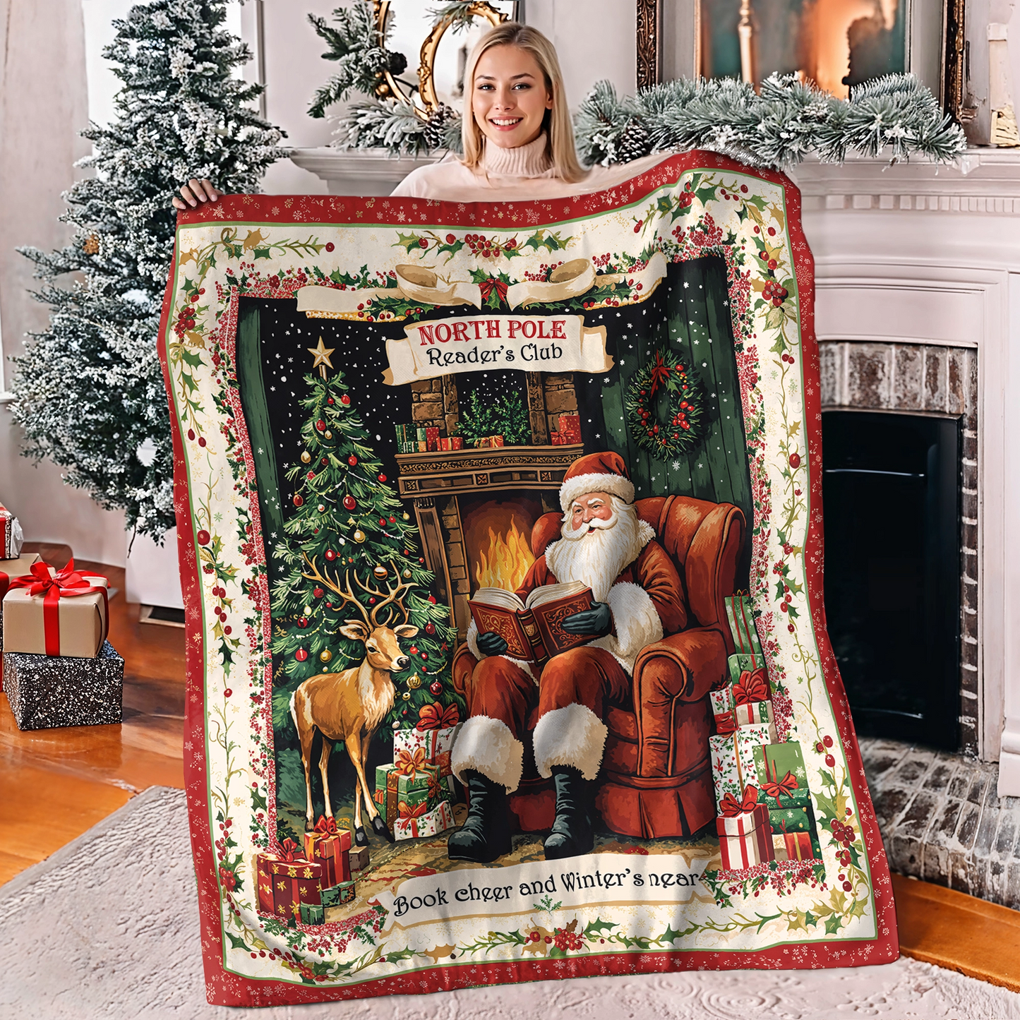 Shineful Fleece Blanket Winter Wonderland Reader's