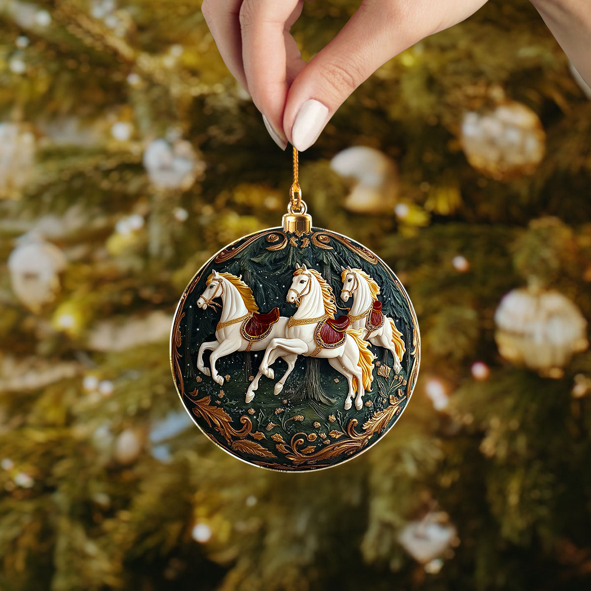 Shineful 2D Acrylic Ornament - Majestic Winter Steeds