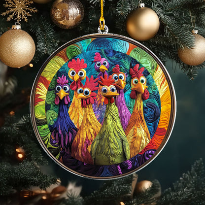 Shineful 2D Acrylic Ornament - Holiday Chicken Hilarity