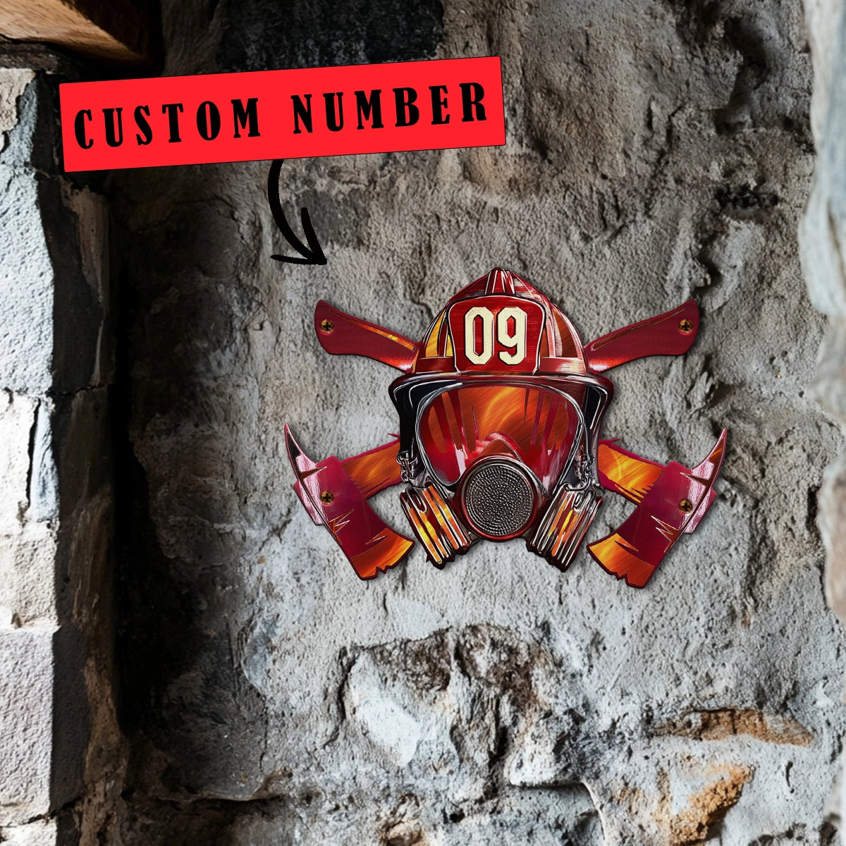 Shineful 2D Metal Sign Personalized Firefighter's Pride Helmet Sign