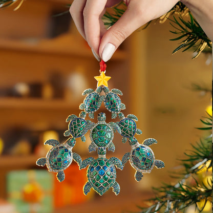 Shineful 2D Acrylic Ornament Christmas Sea Turtle Symphony