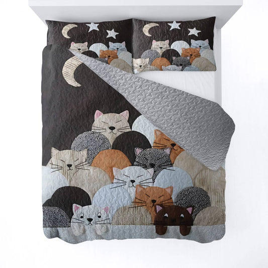 Shineful All Season Quilt 3-Piece Set Feline Dreams