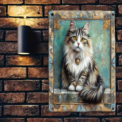 Shineful 2D Metal Sign Majestic Paws Cat