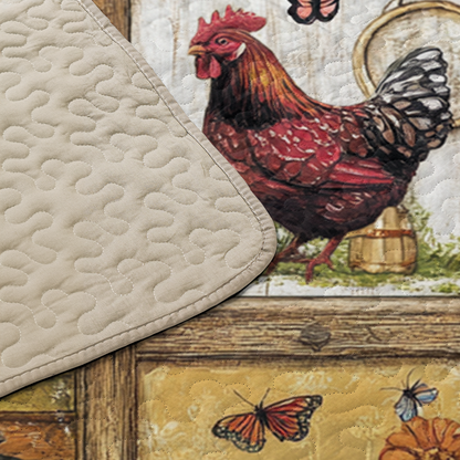 Shineful All Season Quilt 3-Piece Set Rustic Chicken Life