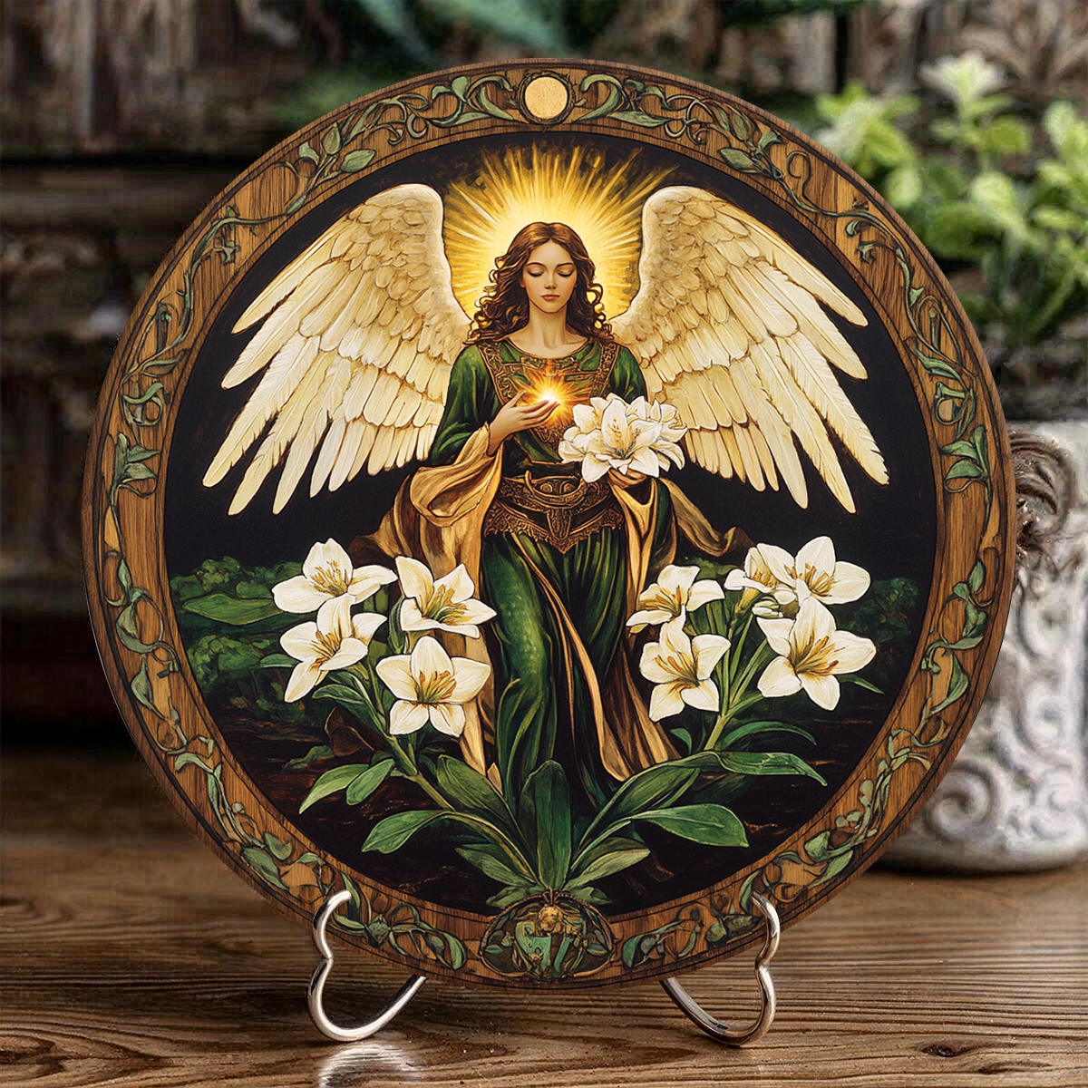 Shineful 2D Wooden Plaque, Hanging Decor, Door Sign Heaven’s Light