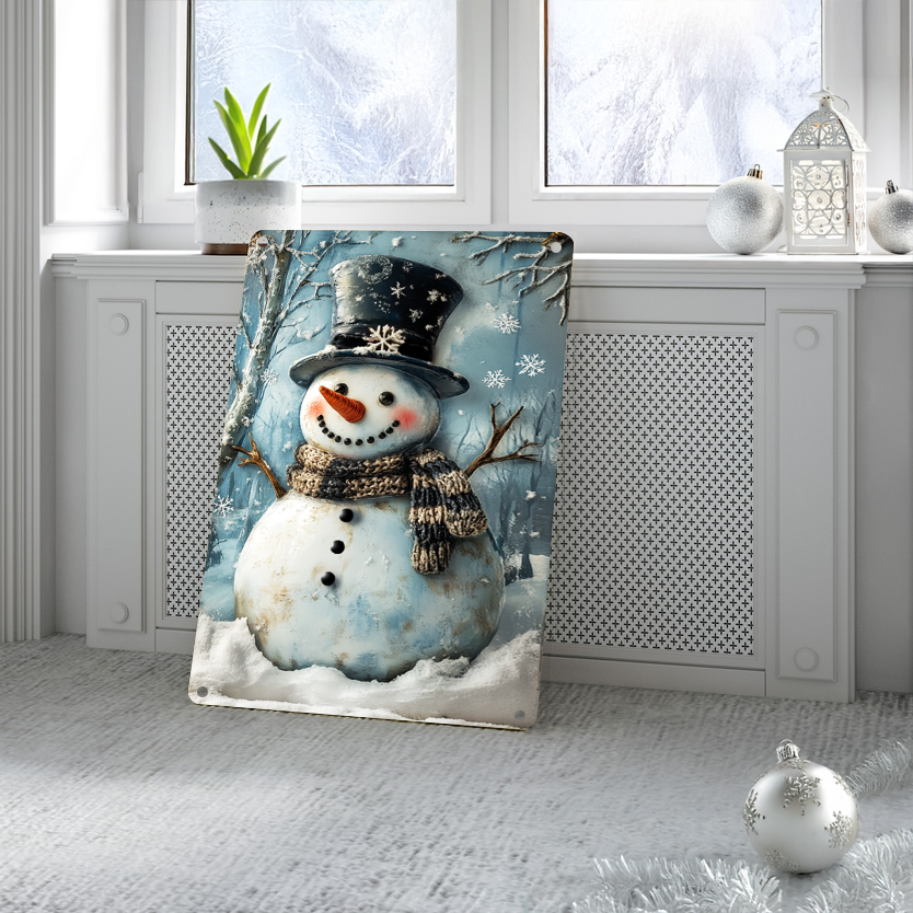 Shineful 2D Metal Sign Charming Snowman Cheer