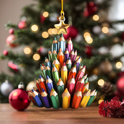 Shineful 2D Acrylic Ornament - Whimsical Pencil Forest