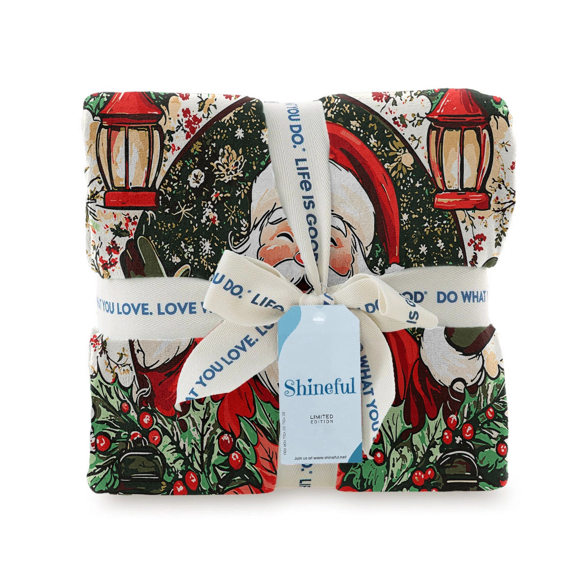 Shineful Fleece Blanket Christmas Santa’s Holiday Cheer