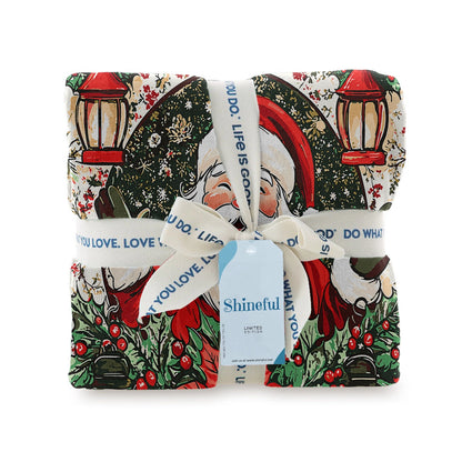 Shineful Fleece Blanket Christmas Santa’s Holiday Cheer