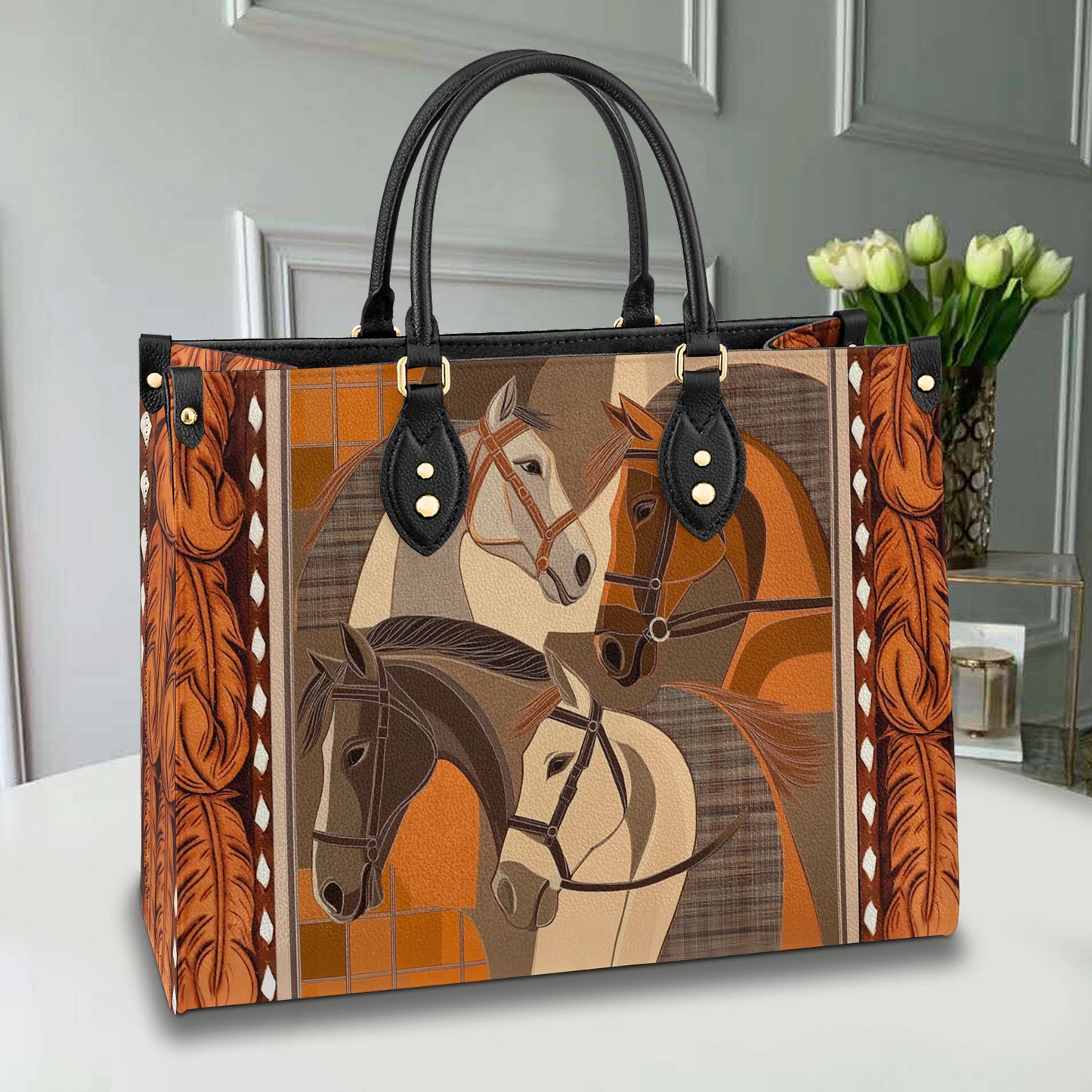 Sac en cuir brillant Masterpiece en forme de cheval