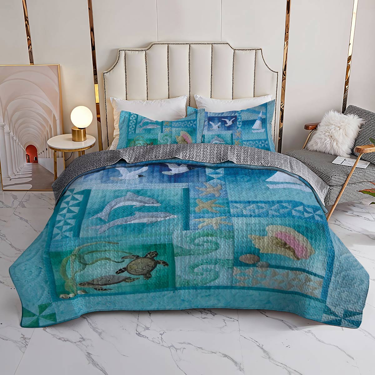 Shineful All Season Quilt 3-Piece Set Coastal Calm