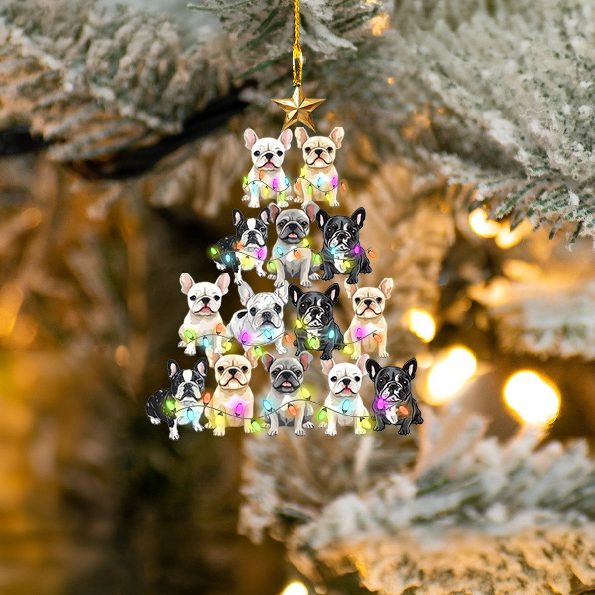 Shineful Acrylic Ornament Cuddle Time Frenchie