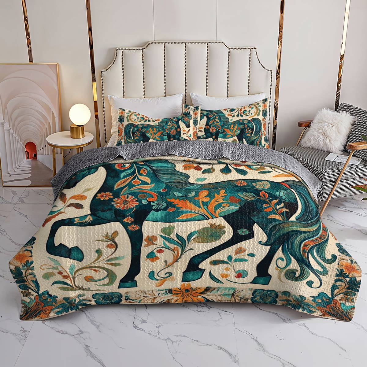 Shineful All Season Quilt 3-Piece Set Equine Elegance