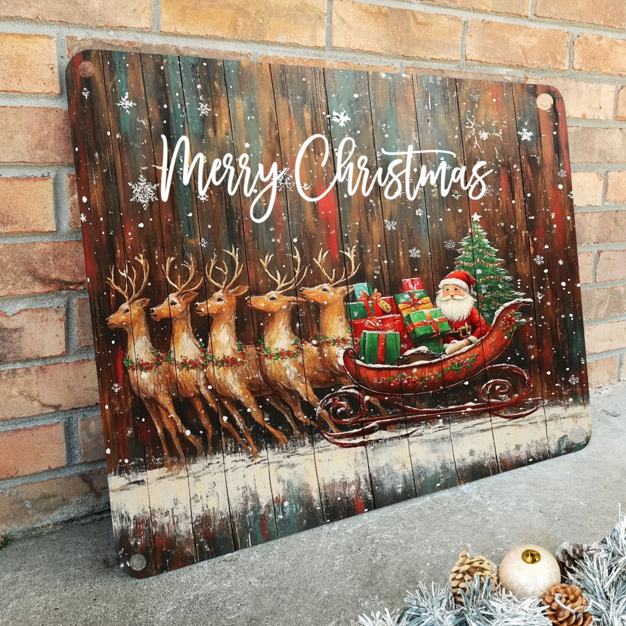 Shineful 2D Flat Print Metal Sign Old Remember Merry Christmas