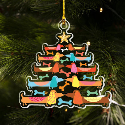 Shineful Acrylic Ornament Dachshund Tree