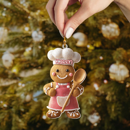 Glänzendes personalisiertes 2D-Acryl-Ornament Lebkuchen Masterchef