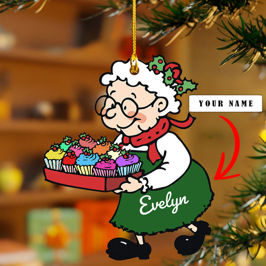 Shineful 2D Acrylic Ornament - Personalized Baking Grandma