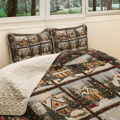 Shineful All Season Quilt 3-Piece Set - Winter Village