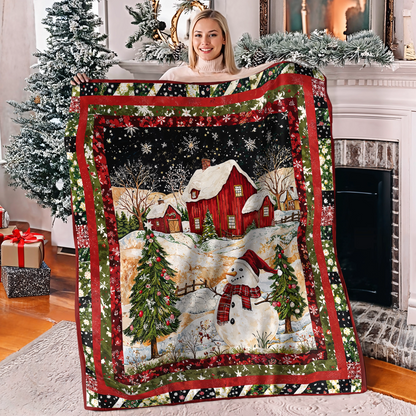 Shineful Fleece Blanket Snowman's Christmas Dream