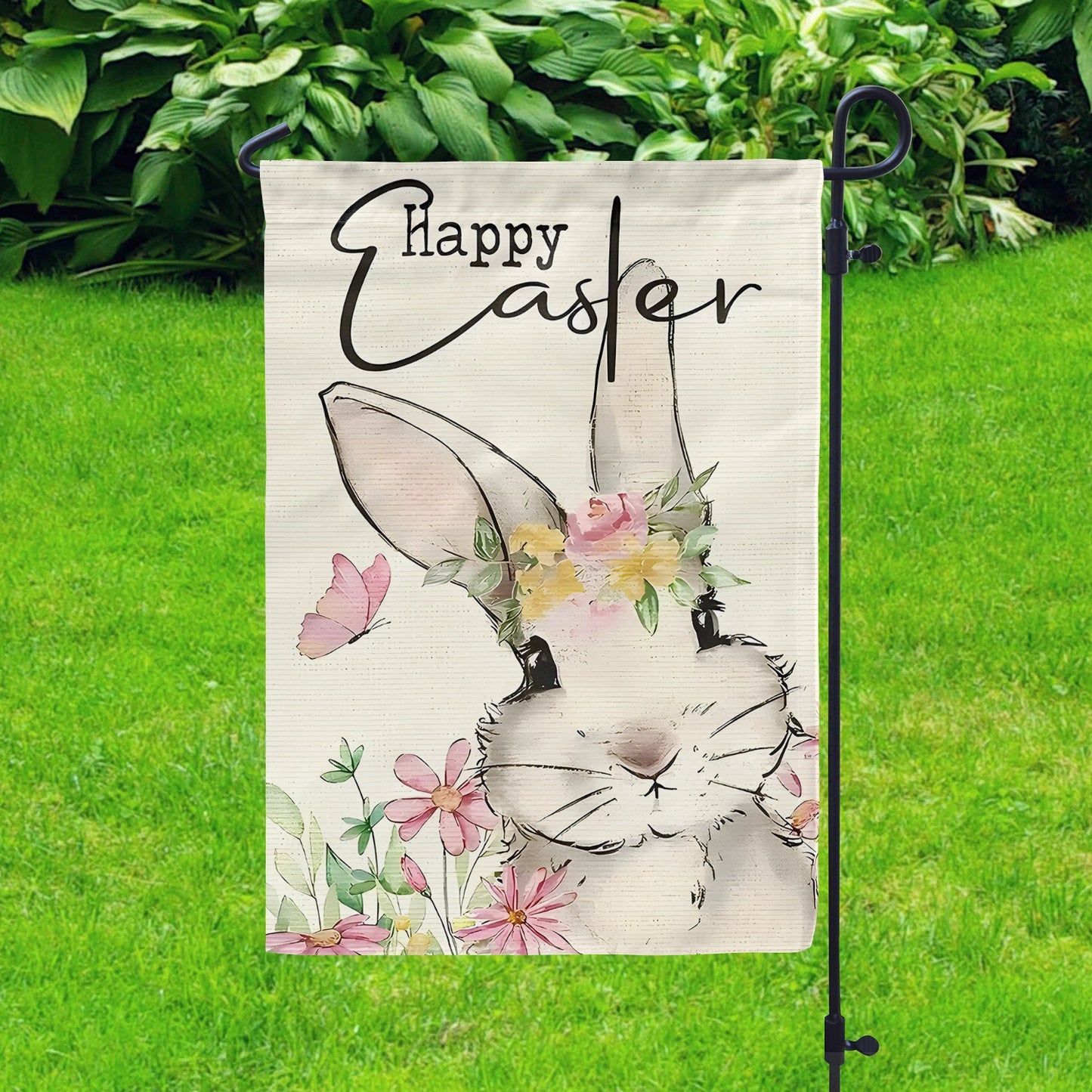 Shineful Garden Flag 12" x 18" Blooming Bunny Delight