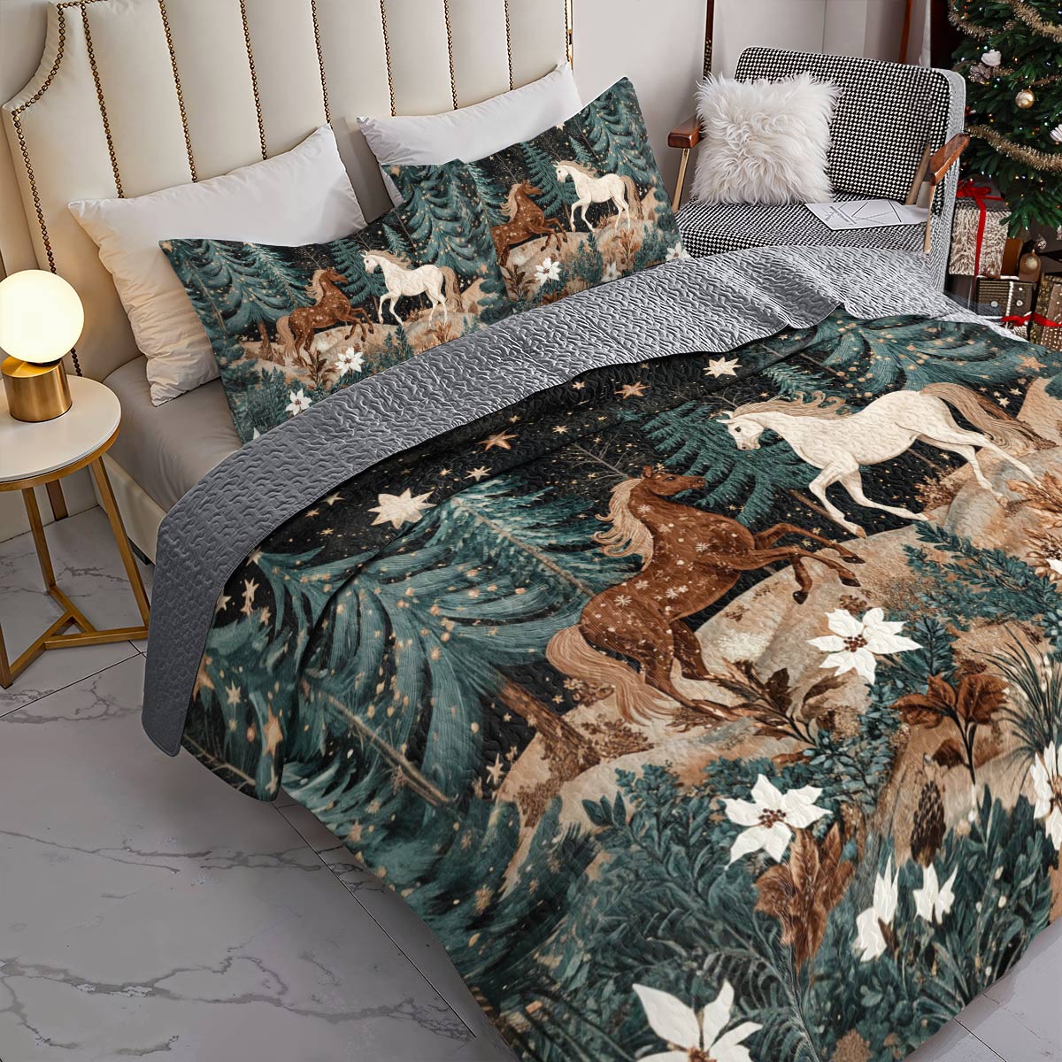 Shineful All Season Quilt 3-Piece Set Everlasting Love Horses