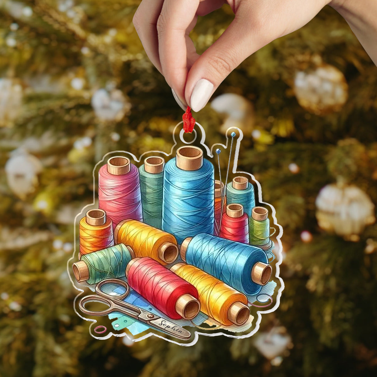 Shineful Personalized 2D Acrylic Ornament - Sewing Threads