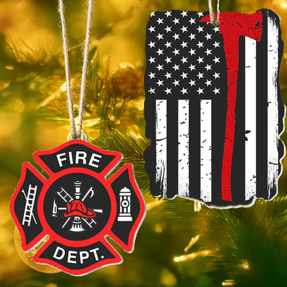 Shineful Acrylic Ornament  Personalized Firefighter's Patriotism Set