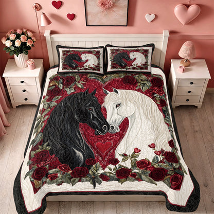 Shineful All Season Quilt 3-Piece Set Eternal Love Horse