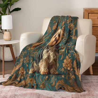 Shineful Fleece Blanket Regal Yorkie Elegance