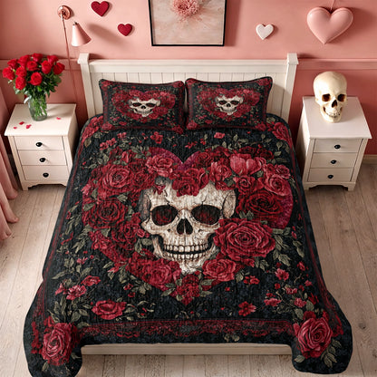 Ensemble de courtepointe toutes saisons Shineful 3 pièces - Crimson Love Gothic