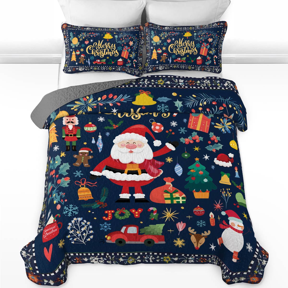 Shineful All Season Quilt 3-Piece Set Christmas Festive Cheer