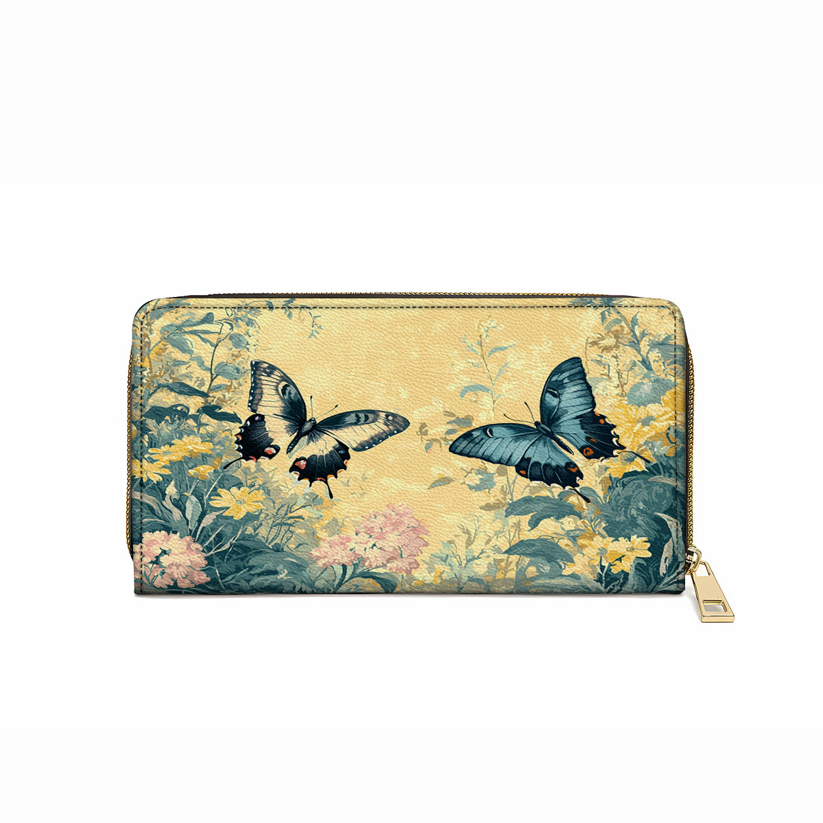 Shineful Leather Clutch Purse With Wristlet Strap Handle Secret Garden Wings