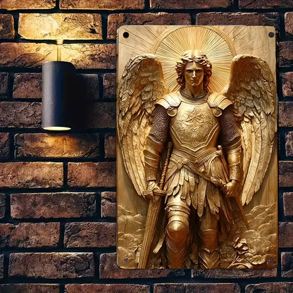 Shineful 2D Metal Sign Guardian Gold Angel