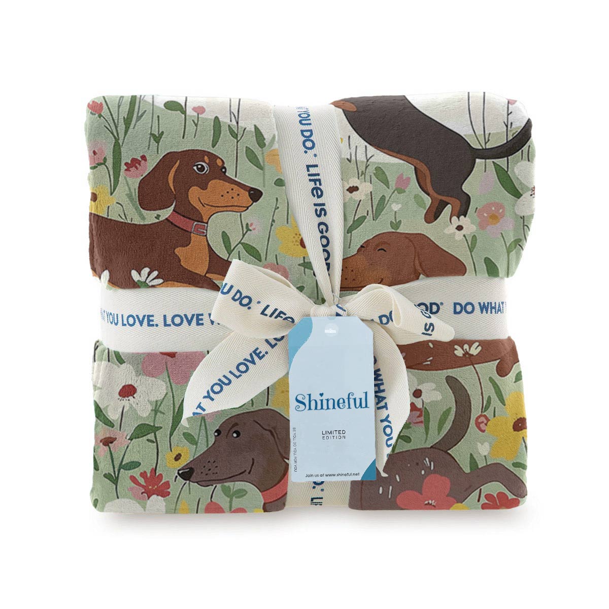 Shineful Fleece Blanket Dachshund In Flower Garden